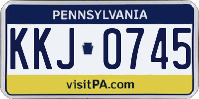 PA license plate KKJ0745