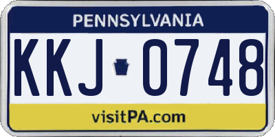 PA license plate KKJ0748