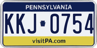 PA license plate KKJ0754