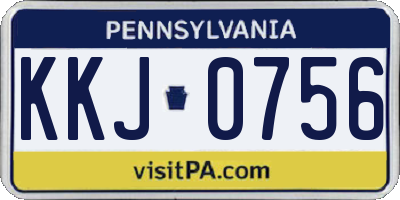 PA license plate KKJ0756