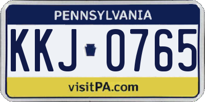 PA license plate KKJ0765
