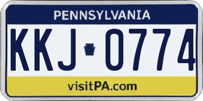 PA license plate KKJ0774