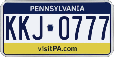 PA license plate KKJ0777