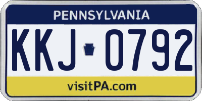 PA license plate KKJ0792