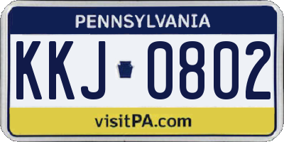 PA license plate KKJ0802