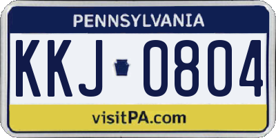 PA license plate KKJ0804