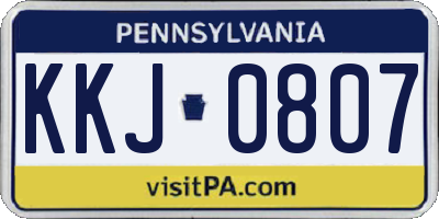 PA license plate KKJ0807
