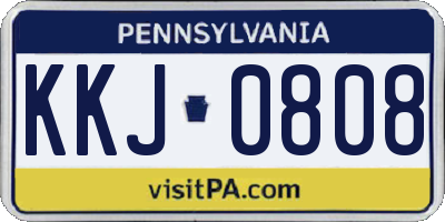 PA license plate KKJ0808