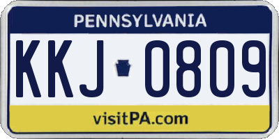 PA license plate KKJ0809