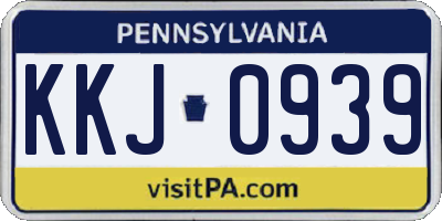 PA license plate KKJ0939