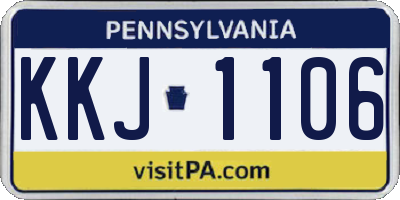 PA license plate KKJ1106