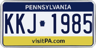 PA license plate KKJ1985