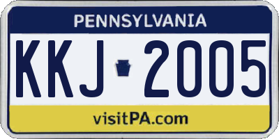 PA license plate KKJ2005