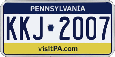 PA license plate KKJ2007