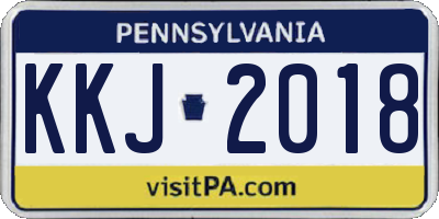 PA license plate KKJ2018