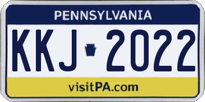 PA license plate KKJ2022