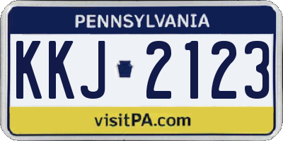 PA license plate KKJ2123