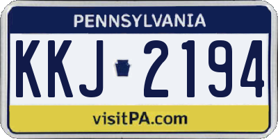 PA license plate KKJ2194