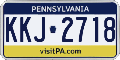 PA license plate KKJ2718