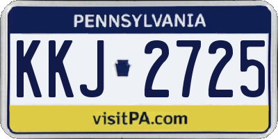 PA license plate KKJ2725