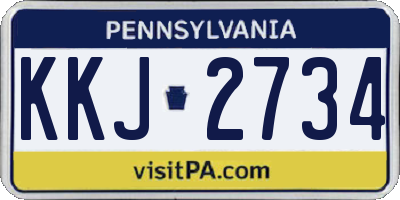 PA license plate KKJ2734