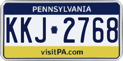 PA license plate KKJ2768