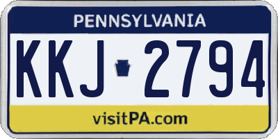 PA license plate KKJ2794
