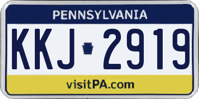 PA license plate KKJ2919
