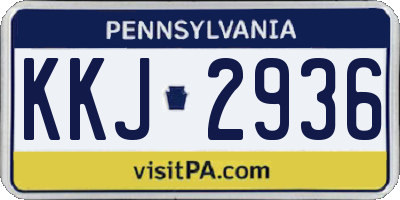 PA license plate KKJ2936