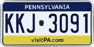 PA license plate KKJ3091