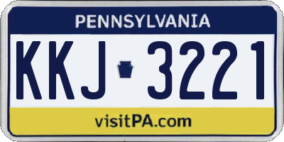 PA license plate KKJ3221