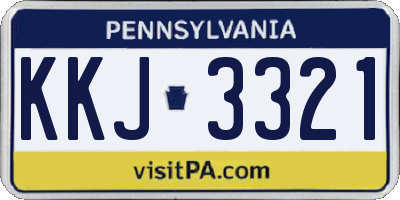 PA license plate KKJ3321