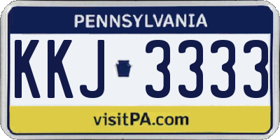 PA license plate KKJ3333