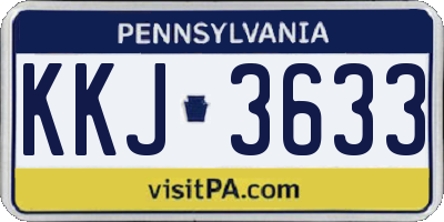 PA license plate KKJ3633