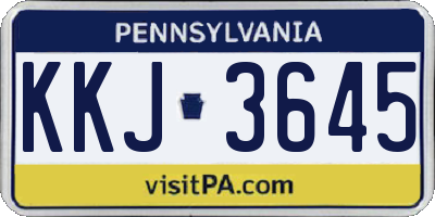 PA license plate KKJ3645