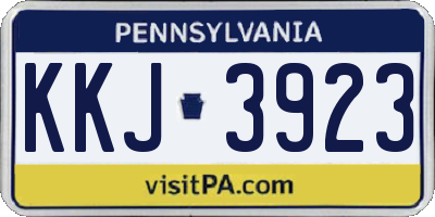 PA license plate KKJ3923