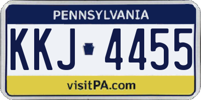 PA license plate KKJ4455