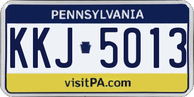 PA license plate KKJ5013