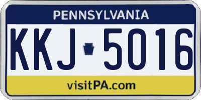PA license plate KKJ5016