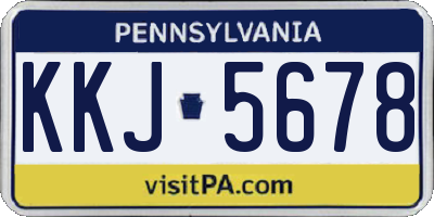 PA license plate KKJ5678