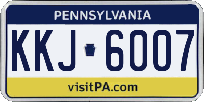 PA license plate KKJ6007
