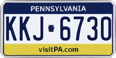 PA license plate KKJ6730