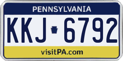 PA license plate KKJ6792