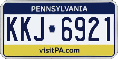 PA license plate KKJ6921