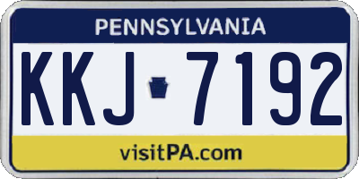 PA license plate KKJ7192