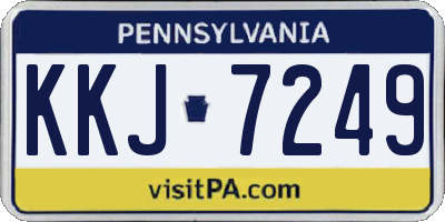 PA license plate KKJ7249