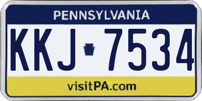 PA license plate KKJ7534