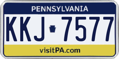 PA license plate KKJ7577