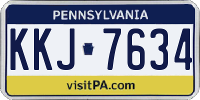 PA license plate KKJ7634
