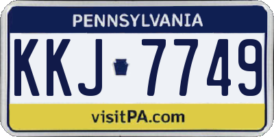 PA license plate KKJ7749